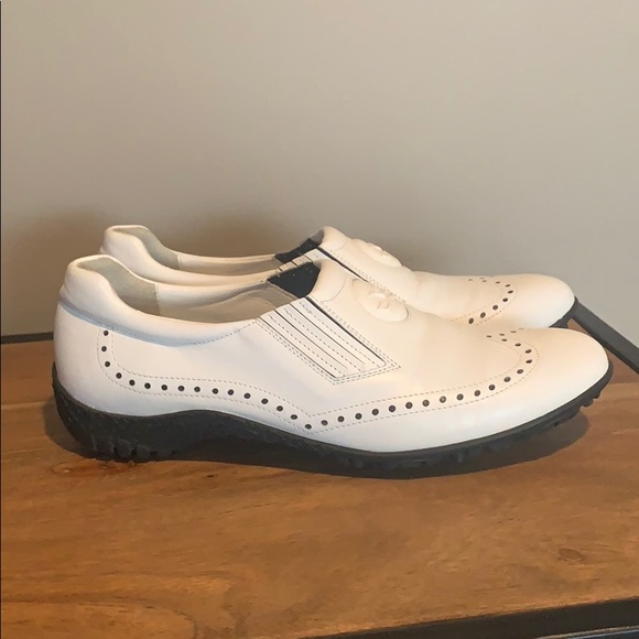 Walter Genuin Shoes - WALTER GENUIN White Slip On Golf Shoes
